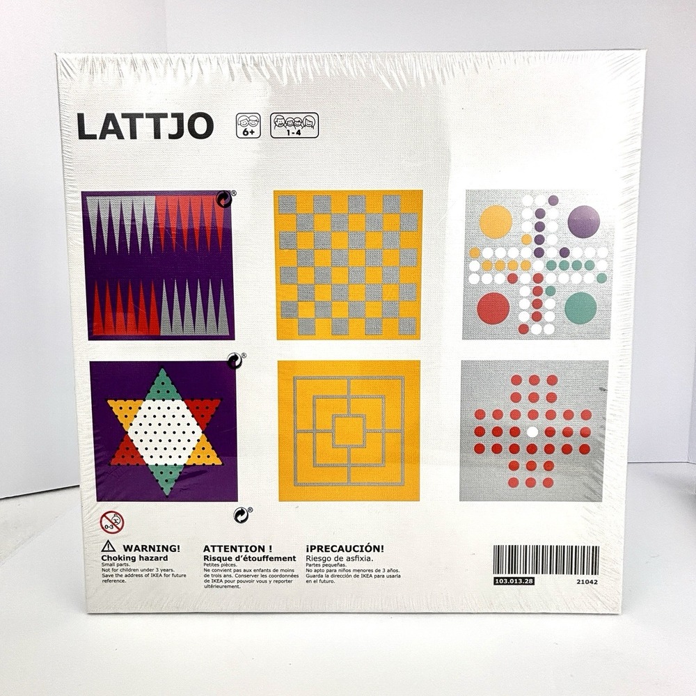 IKEA LATTJO 6-in-1 Board Game Set Sealed New Backgammon Ludo Checkers Chess